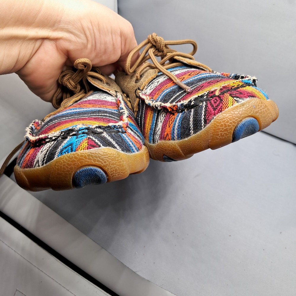 Twisted X Women's 7 Driving Mocs Boat Shoes Tan Multicolor Aztec Slip On - Picture 10 of 10